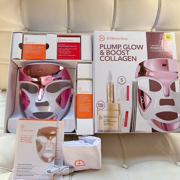 Dr. Dennis Gross Plump Glow Collagen Boost FaceWare Pro Mask Set Pink - Limited - Picture 1 of 15